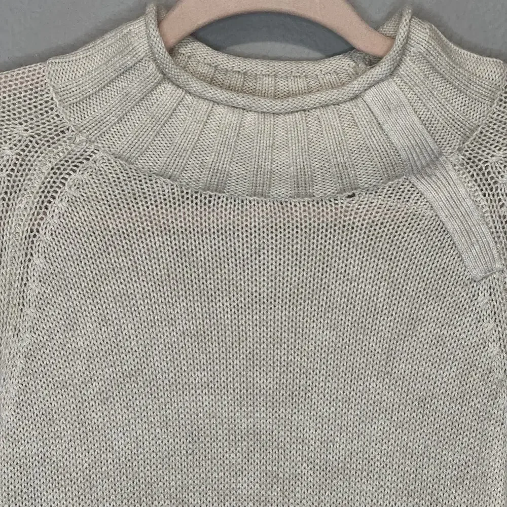 Christopher & Banks Fair Isle Roll Mock Neck Sweater Size Small Black Ivory - Picture 2 of 5